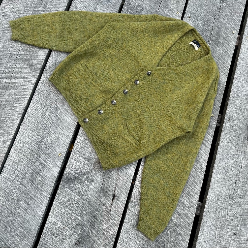 Vintage 60s Perth Ltd. Kurt Kobain Mohair Cardigan - Picture 2 of 4